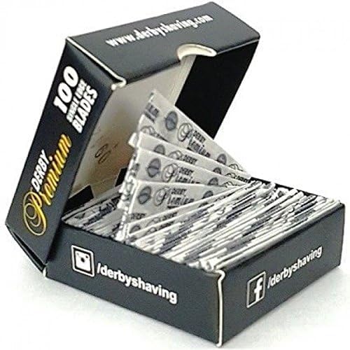 Derby open pack with neatly stacked blades demonstrating organized storage benefit