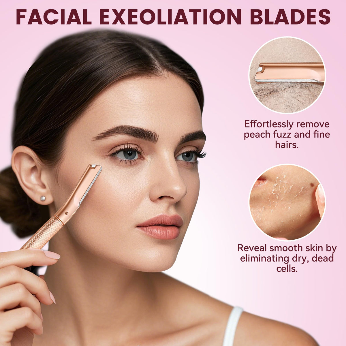 derloyo guarded blade close-up showing safety edge for gentle exfoliation