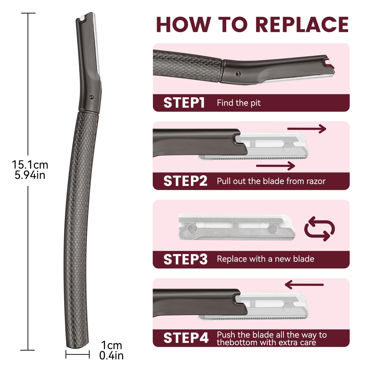 derloyo razor held in hand to show scale and easy maneuvering
