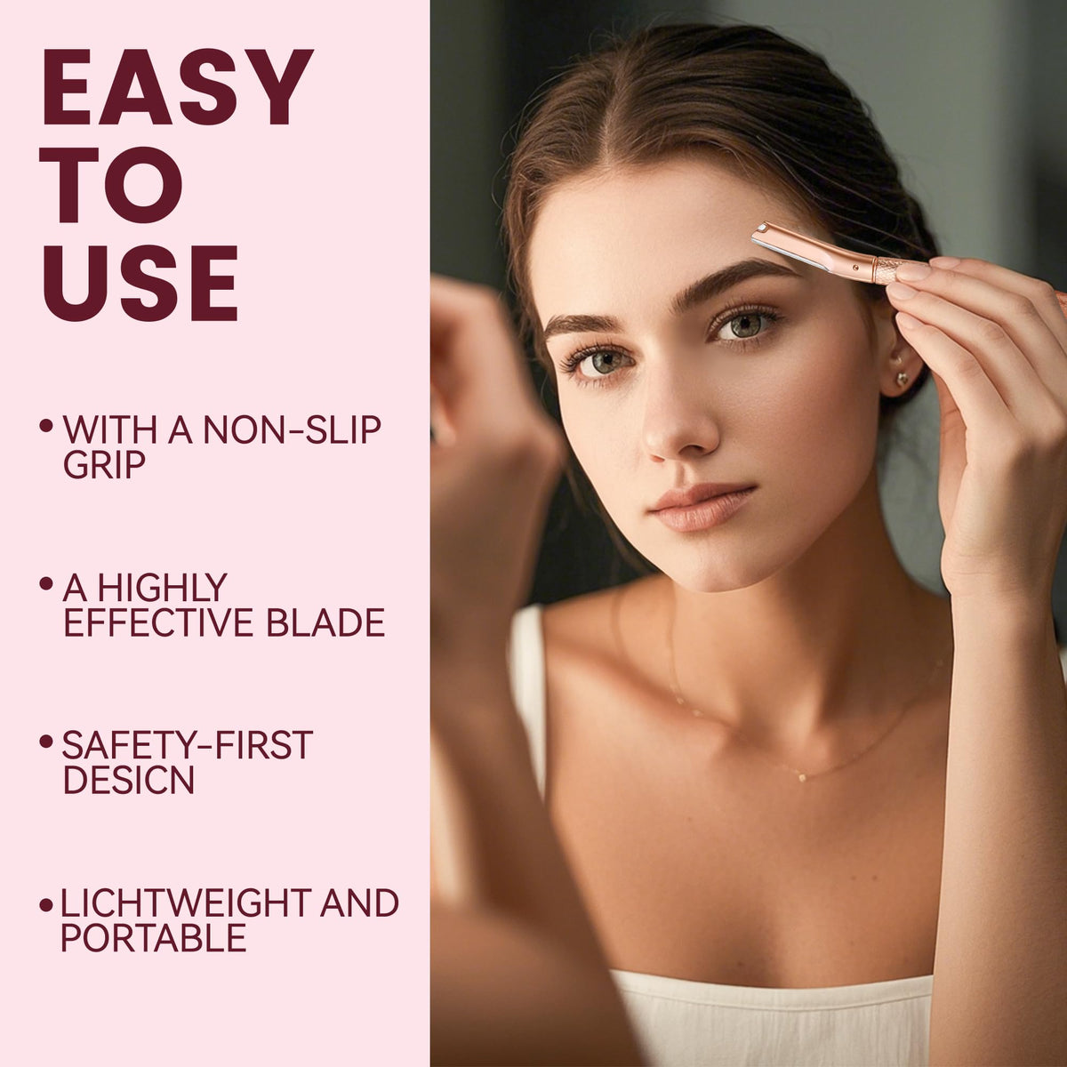 derloyo razor held in hand illustrating size and easy maneuverability