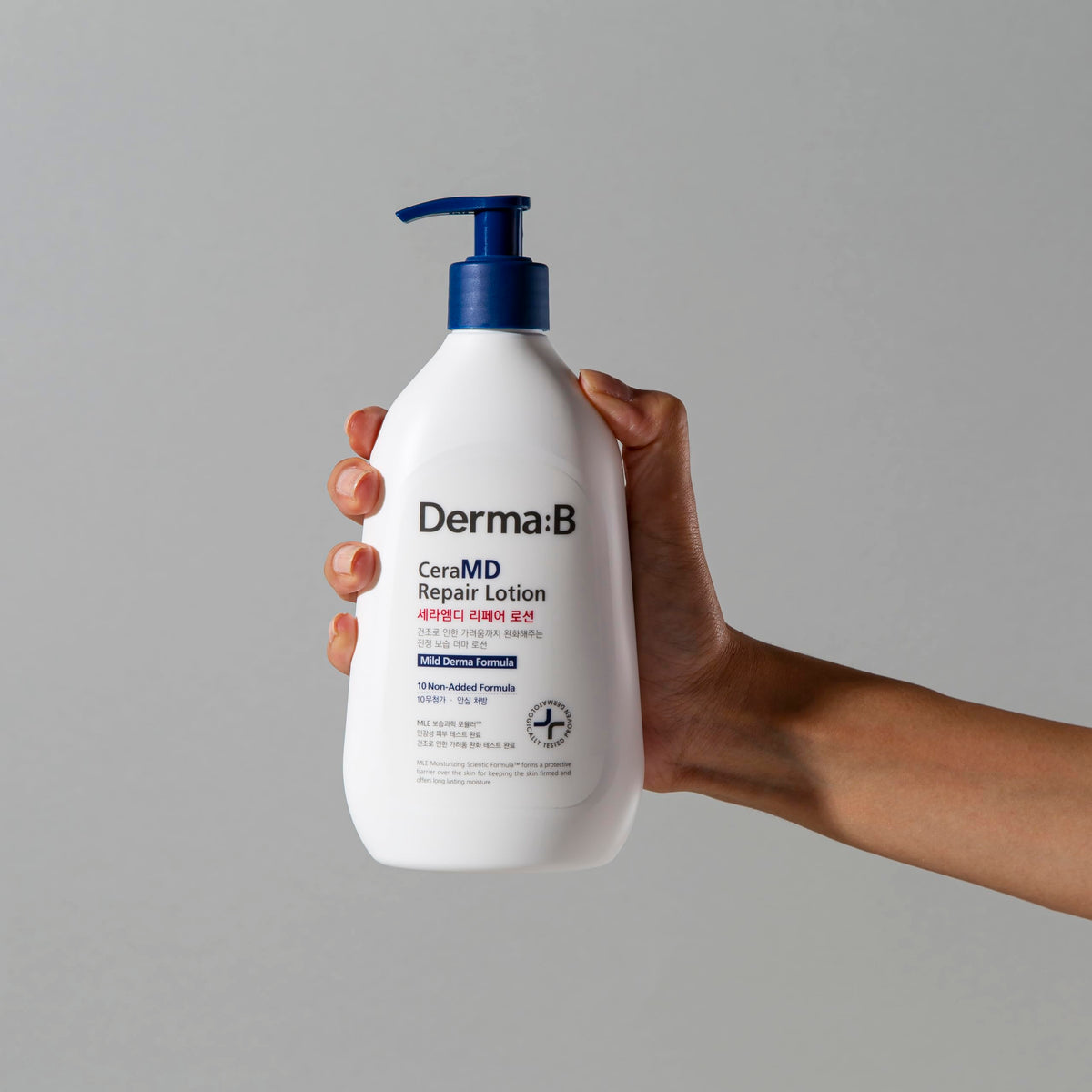 Derma B in bathroom lifestyle setting suggesting daily routine hydration benefit
