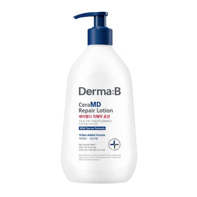 Derma B front packaging showing bottle and label, clear product ID and benefit