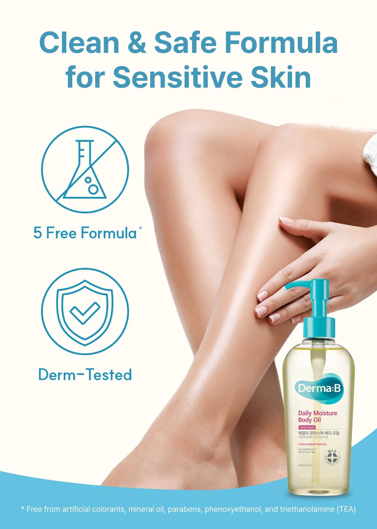 Derma B applied to elbow showing smoother hydrated skin result