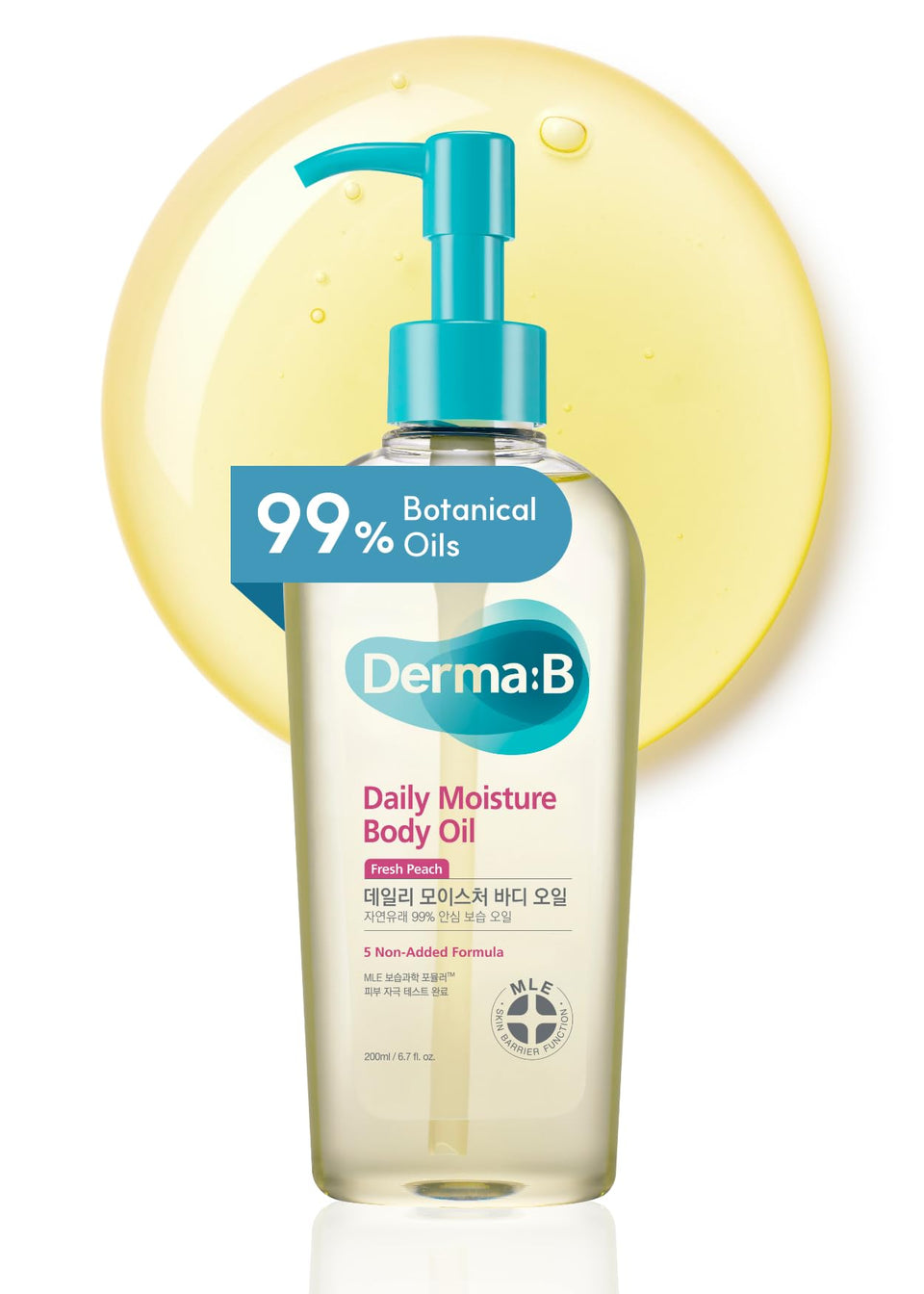 Derma B front packaging showing 200ml bottle and benefits