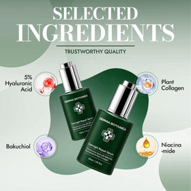 Derma Botanica bottle styled on bathroom counter offering lifestyle context for evening routine