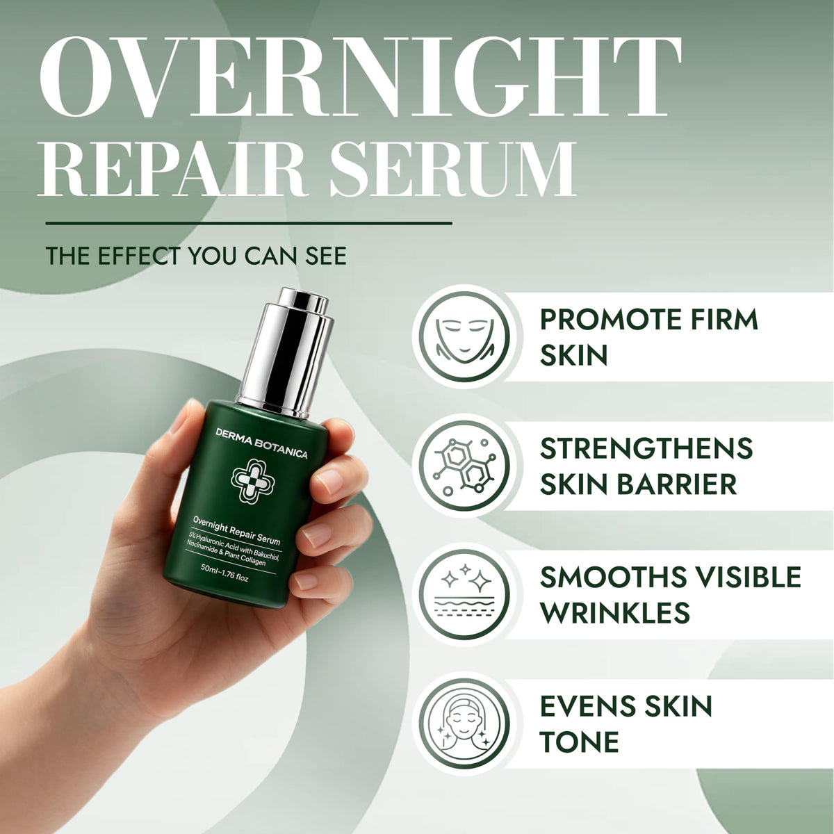 Derma Botanica serum texture close-up highlighting silky, fast-absorbing formula for hydration