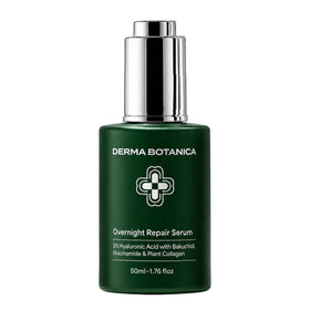 Derma Botanica front packaging showing sleek bottle and calming design benefits nighttime use