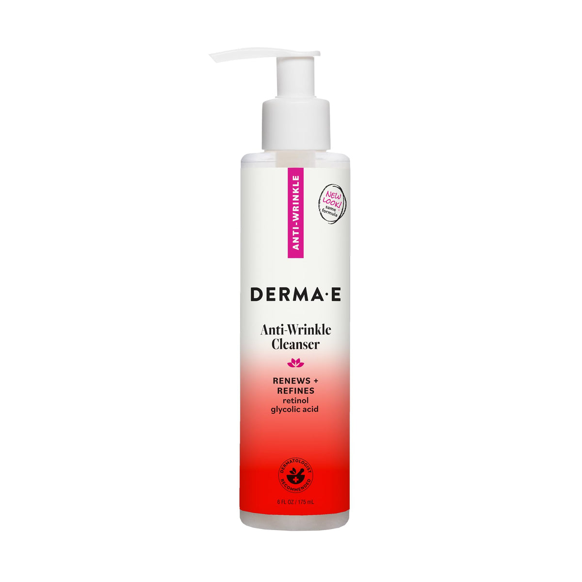 Derma E cleanser front packaging shows product and benefit of gentle exfoliation