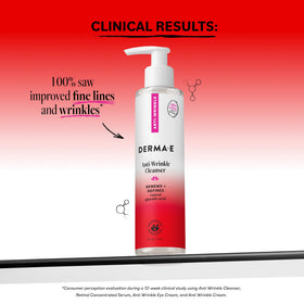 Derma E label close-up highlighting glycolic acid and Vitamin A benefits