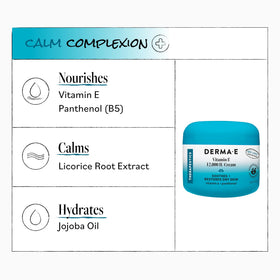 Derma E applying cream to hand to relieve dryness and restore softness