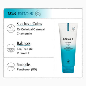 Derma E being applied to forearm to calm itch and hydrate skin