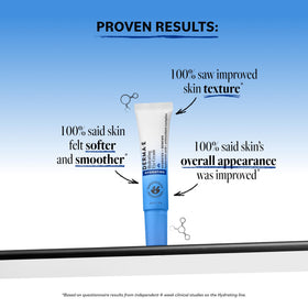 Derma E cream texture close-up highlighting hydrating, lightweight finish