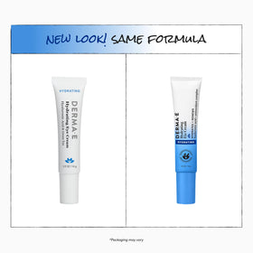 Derma E on upper eyelid showing lifting and smoothing visual benefit