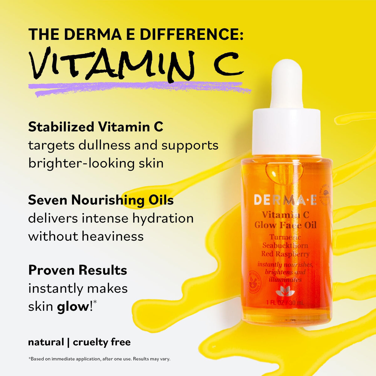 Derma E lifestyle application on skin demonstrating hydrated, luminous finish