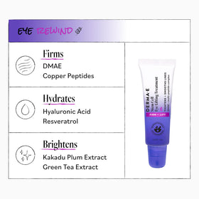 Derma E ingredient display with Kakadu plum and copper peptides, emphasizes antioxidant support
