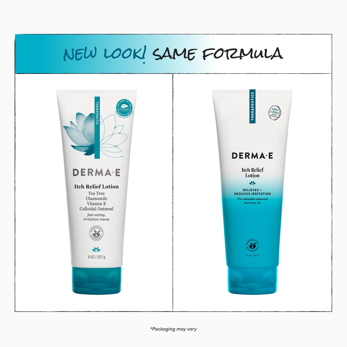 Derma E ingredients tea tree and chamomile highlighting soothing botanicals