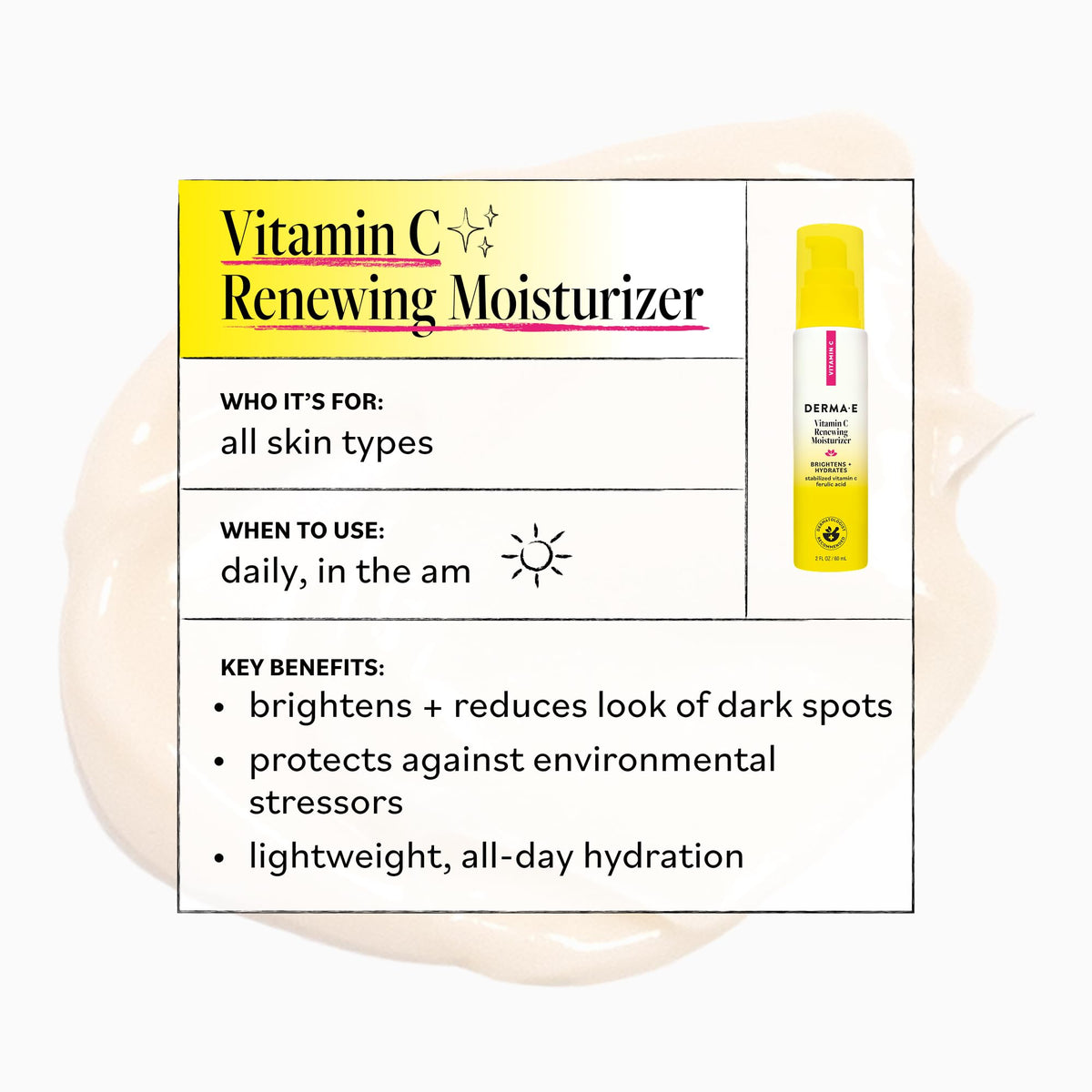 Derma E moisturizing cream texture close-up highlighting lightweight hydration