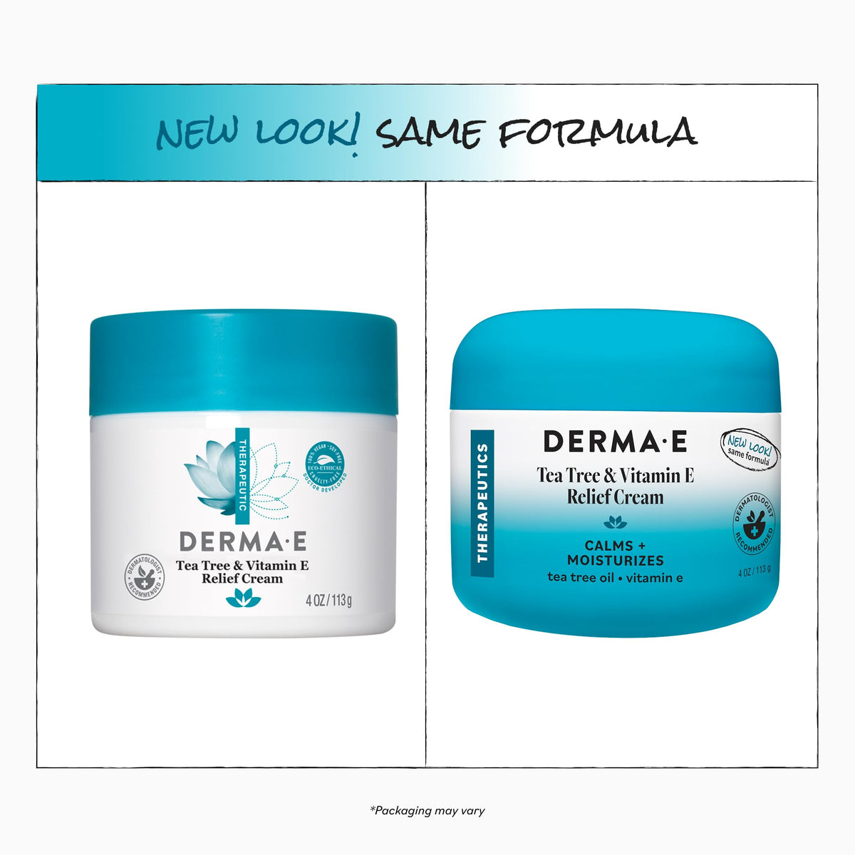 Derma E 4 oz jar next to common object for scale and travel-friendly convenience