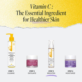 Derma E bottle on bathroom counter suggesting daily routine benefit