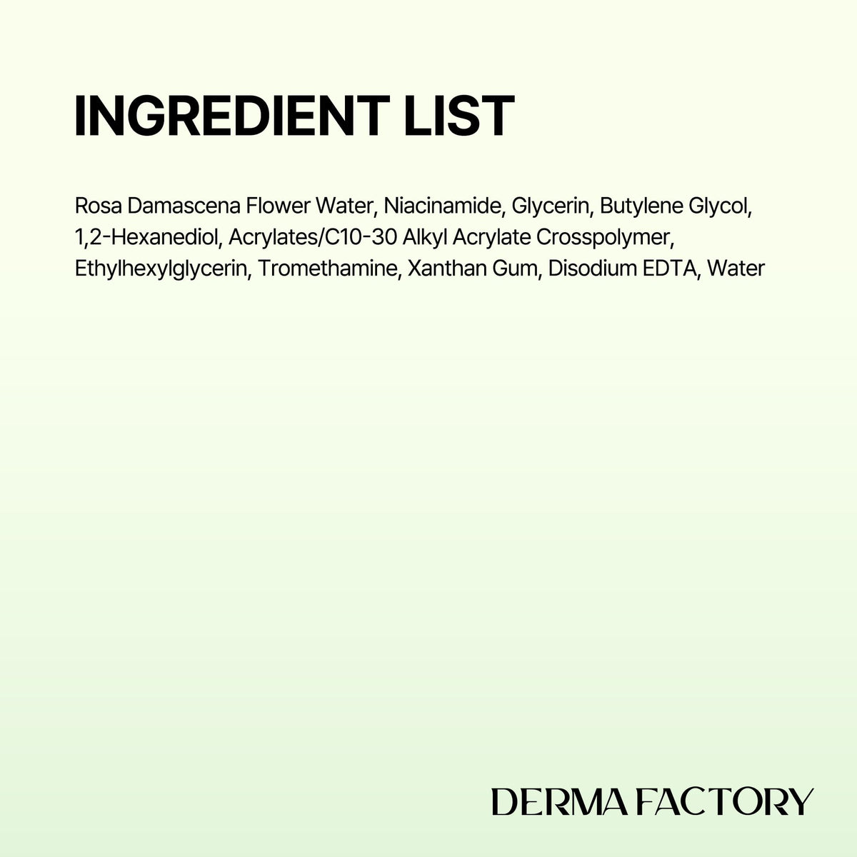 DERMA FACTORY bottle in bathroom setting, suggesting effortless morning and evening use