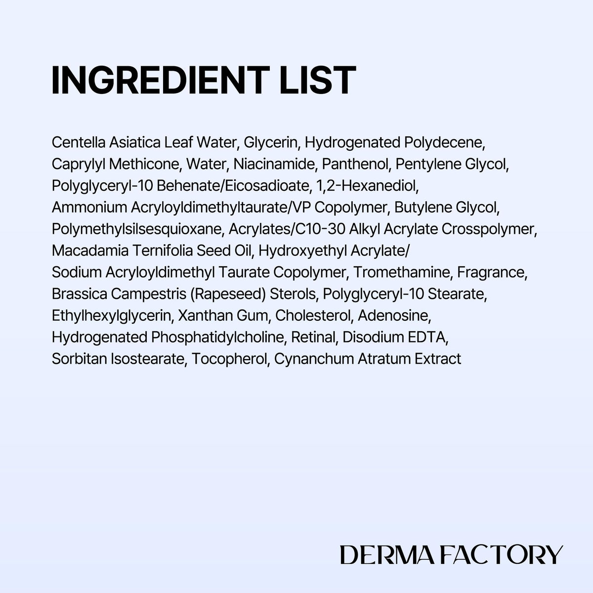 DERMA FACTORY box and jar together showing full retail packaging and included info