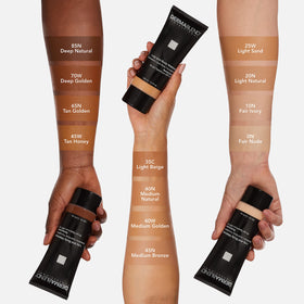 Dermablend before and after on leg illustrating strong concealing benefit