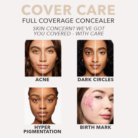 Dermablend before and after swatch showing spot coverage and blending benefit