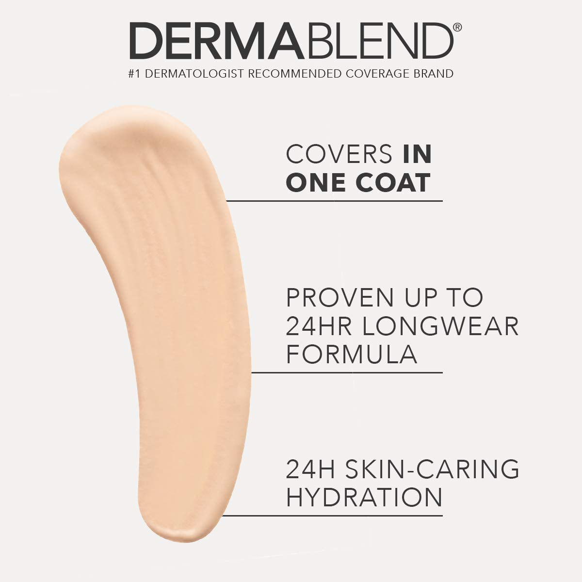 Dermablend concealer wand and creamy texture demonstrating smooth application benefit