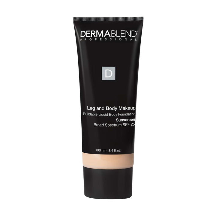 Dermablend front bottle 10N Fair Ivory showing product label and size, quick coverage benefit