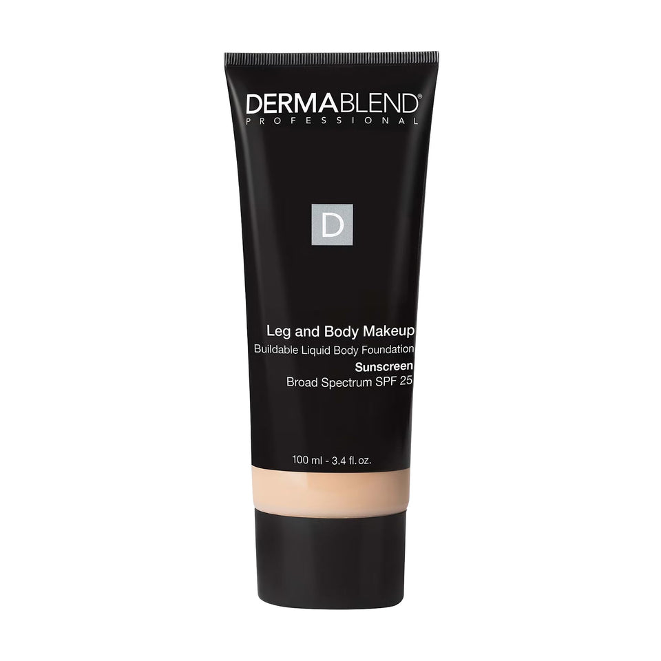 Dermablend front bottle 10N Fair Ivory showing product label and size, quick coverage benefit