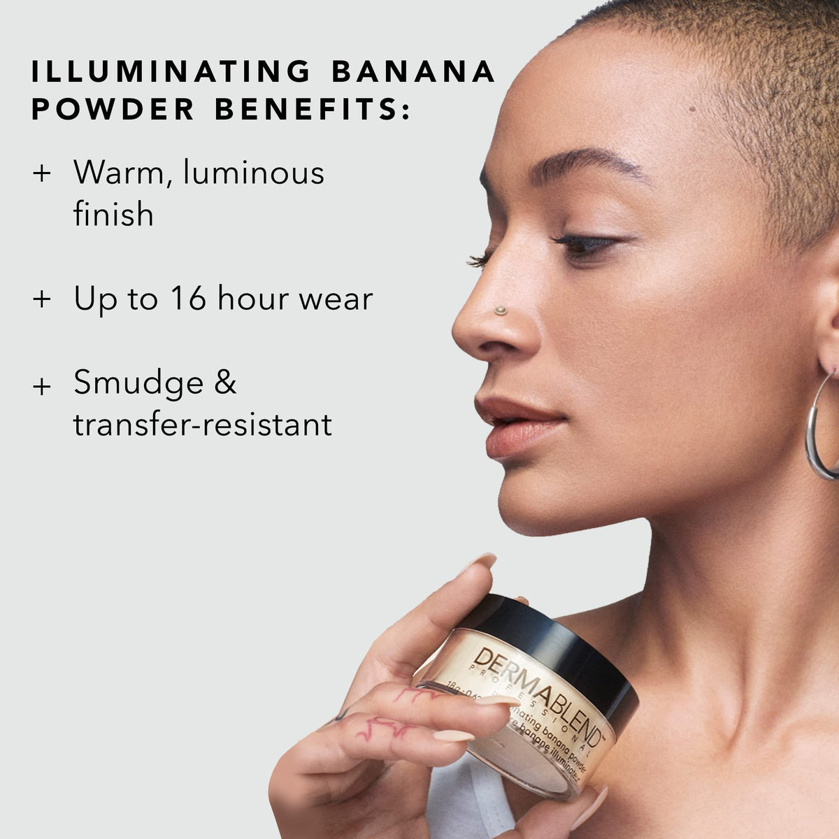 Dermablend lifestyle woman applying makeup with brightening result