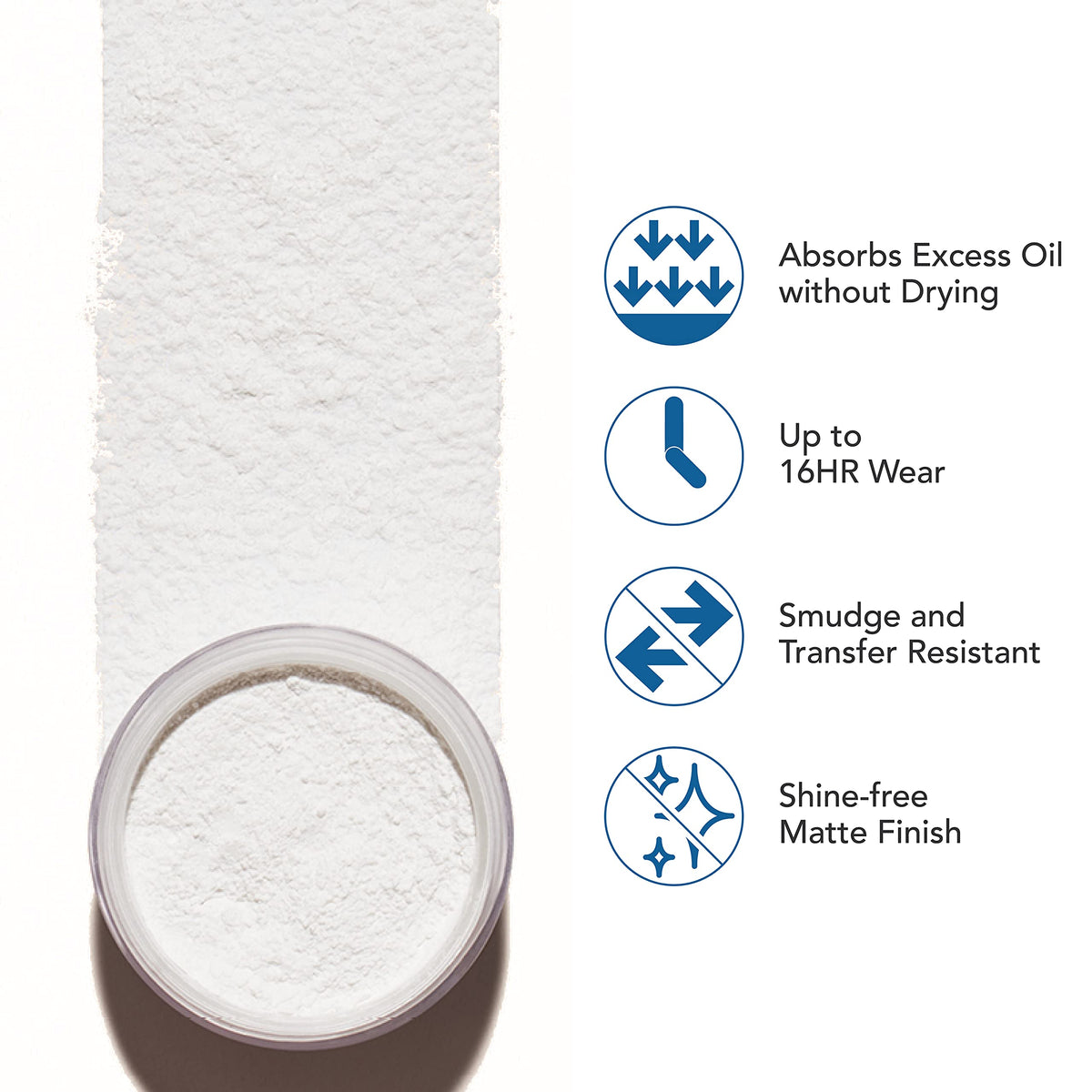 Dermablend loose powder close-up texture highlighting fine micronized particles for smooth blur