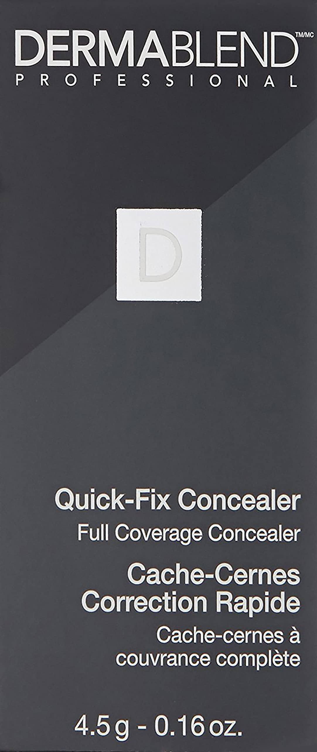 Dermablend packaging label close-up highlighting ingredient transparency