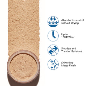 Dermablend powder texture close-up revealing fine micronized particles for smooth blur
