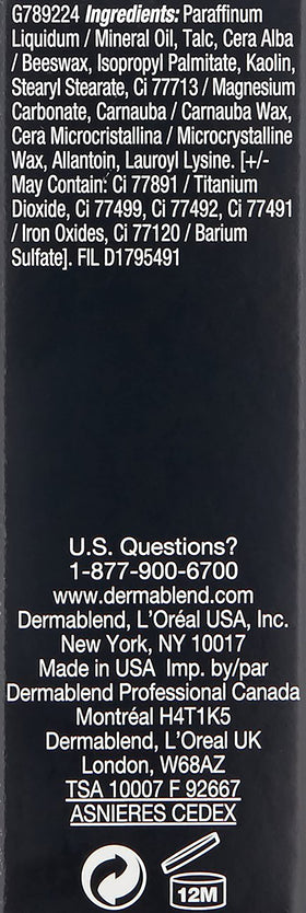 Dermablend Quick-Fix before-and-after split showing dramatic coverage benefit