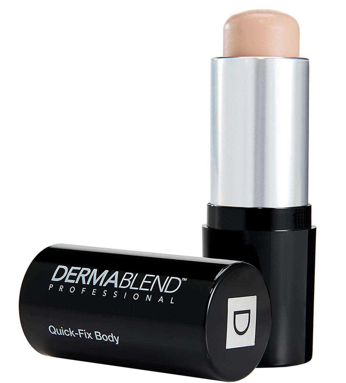 Dermablend Quick-Fix stick front packaging showing shade and compact design benefit