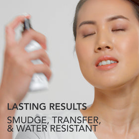 Dermablend travel bag with spray illustrating portability and on-the-go hold