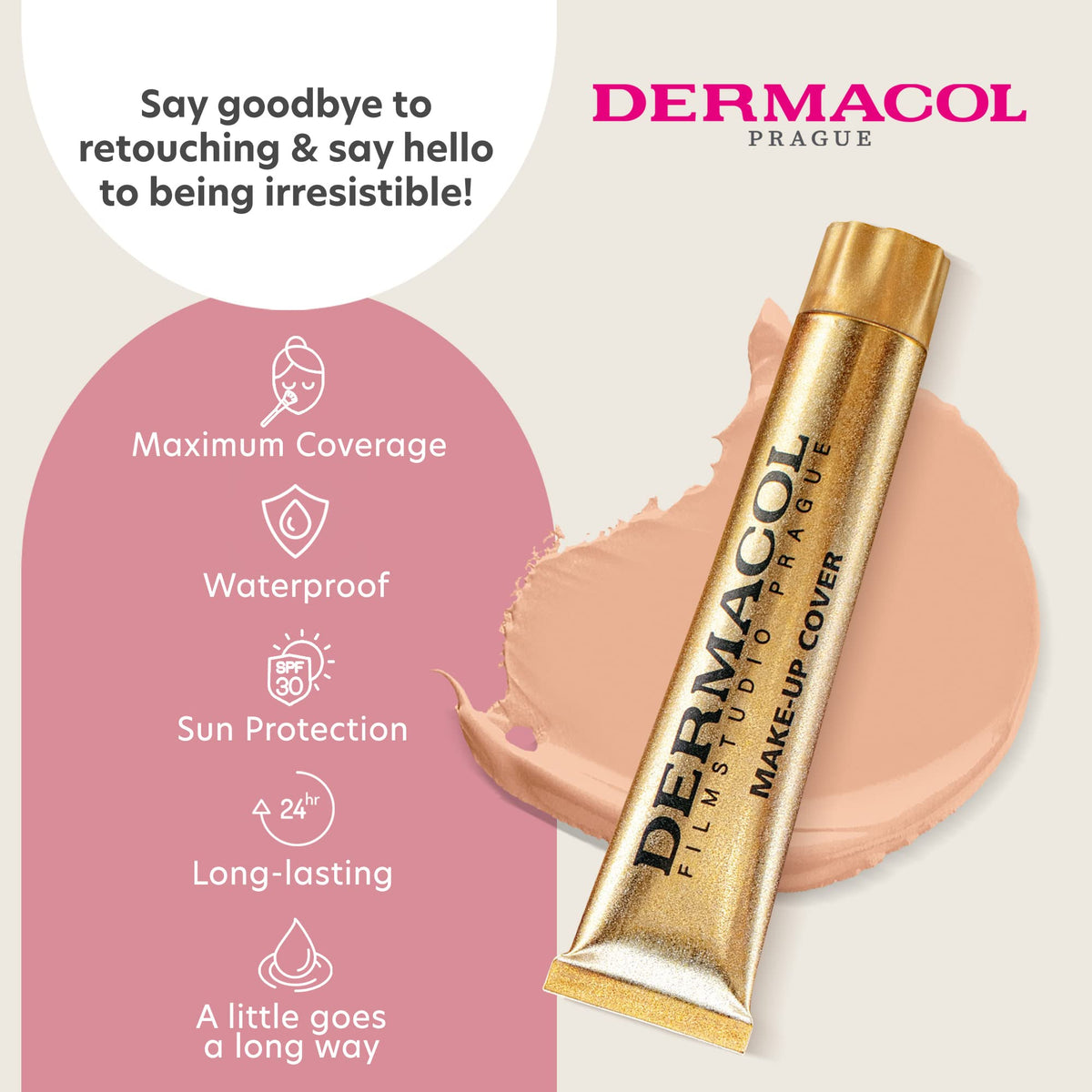 Dermacol poured swatch of shade 207 showing color match benefit