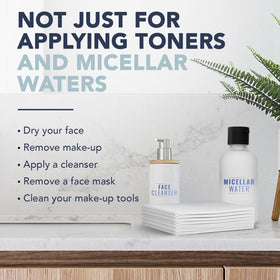 DERMACOTTON towel absorbing water to show high absorbency and quick wipe benefit