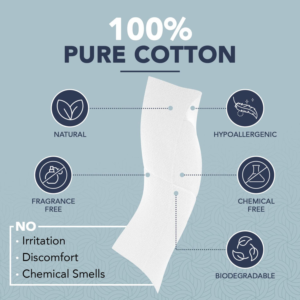 DERMACOTTON close-up of cotton texture highlighting softness for sensitive skin