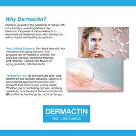 Dermactin smooth serum texture close-up highlighting fast-absorbing, non-greasy finish