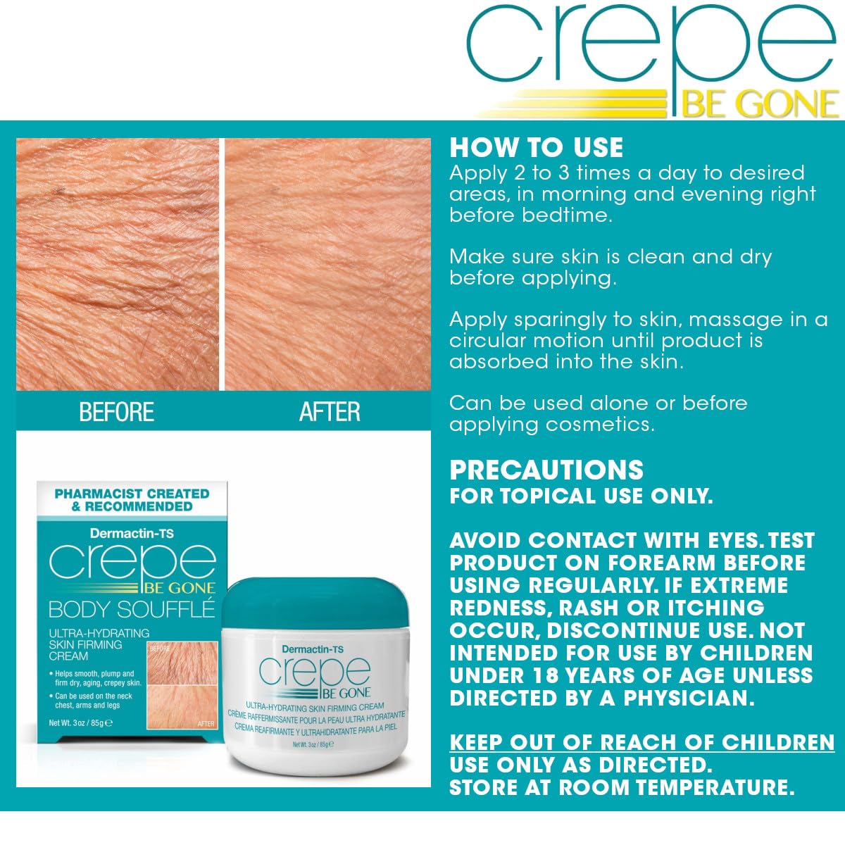 Dermactin ingredients label close-up highlighting formulation transparency benefit