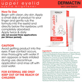 Dermactin before and after illustration showing lifted eyelids