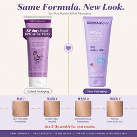 DERMAdoctor label detail showing ingredient list and acid strengths