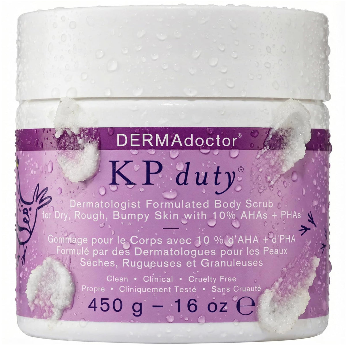 DERMAdoctor front bottle view showing product label and size benefit: clear identification