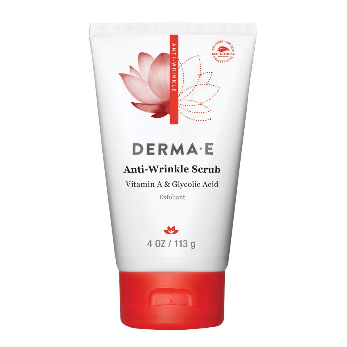 DERMA E front packaging showing anti-wrinkle scrub and benefits