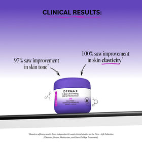 Derma E cream texture close-up illustrating rich hydration and smooth finish