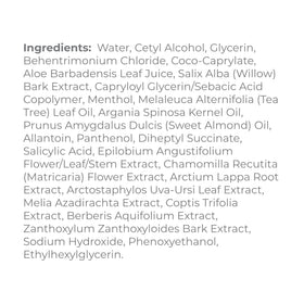 Derma E ingredient display with neem and burdock highlighting natural blend