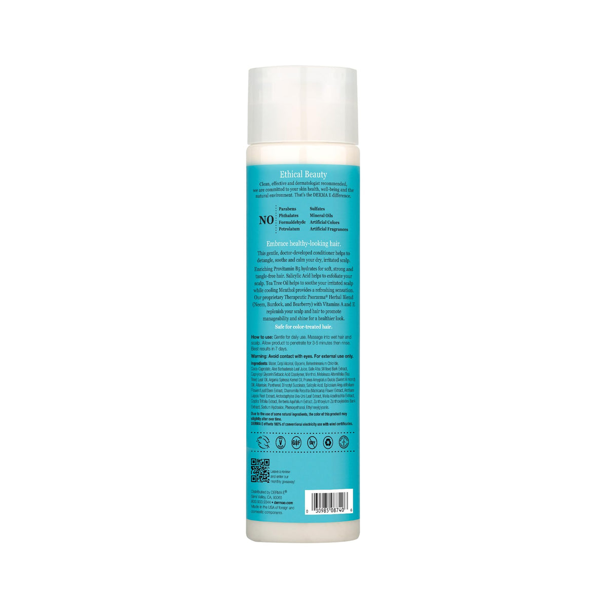 Derma E recyclable bottle highlighting eco-conscious packaging benefit