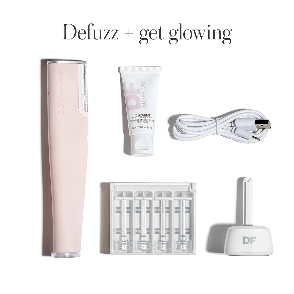 DERMAFLASH preflash essential skin prep cleanser bottle highlighting gentle cleanse before treatment